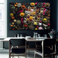 Gewürze & Kräuter Holzboxen Essen Zutaten Bunte Gewürz Küche/Restaurant, Home Decor Wand Leinwand Kunst Geschenk Neues Zuhause Druck von Mycanvasesuk