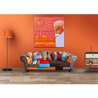 Guru Nanak Dev Ji Sonnenstrahlen Und Tempel Druck Leinwand Innen Gerahmtes Bild Poster Wand Dekor Sikh Home Geschenk Einweihung Kunstwerk von Mycanvasesuk