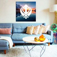 Sonnenuntergang Hill Khanda Sikh Bedruckte Leinwand | Innen Bild Poster Gerahmt Wanddeko Punjabi Wohngeschenk Einweihungsposter Kunstarbeit von Mycanvasesuk