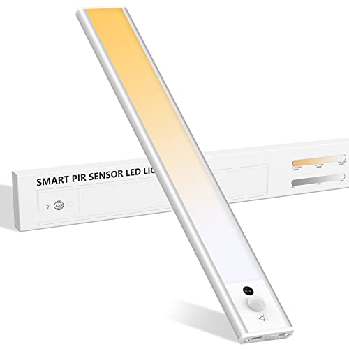 Mycket Unterbauleuchte Küche 126 LED Sensor Licht mit Bewegungsmelder Handwelle Aktiviert Dimmbar Schrankbeleuchtung 30cm USB Aufladbar Nachtlicht für Küche, Schlafzimmer, Treppe（Silber von Mycket