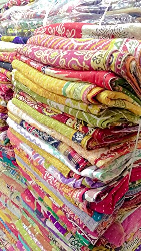 Mycrafts Kantha-Steppdecke, indischer Großhandel, 5 Stück, Tribal-Kantha-Steppdecke, Vintage, handgefertigt, Decke, Patch, Kantha-Überwurf, Hippie, Bohemian-Stil, Alter Sari, hergestellt Kantha, Mycrafts Kantha-Steppdecke, indischer Großhandel, 5 Stück, Tribal-Kantha-Steppdecke, Vintage, handgefertigt, Decke, Patch, Kantha-Überwurf, Hippie, Bohemian-Stil, Alter Sari, hergestellt Kantha, von Mycrafts