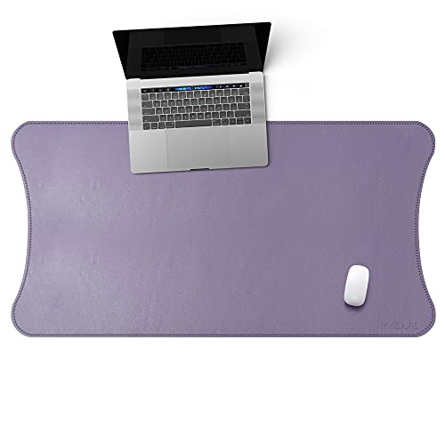 Mydours Kunstleder Schreibtischmatte - 115x60cm Wasserdichtes Schreibtisch Pad Gaming Mauspad für Büro und Zuhause - Hellviolett von Mydours