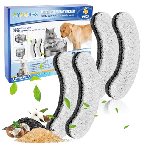 MyfatBOSS Hunde Wasserfilter Ersatz für DF10 DF30, Haustier Brunnen Filter für Hund Katze, 4 Pack, 1.3 Gallonen, Weiß/Opulenter Garten MyfatBOSS Hunde Wasserfilter Ersatz für DF10 DF30, Haustier Brunnen Filter für Hund Katze, 4 Pack, 1.3 Gallonen, Weiß/Opulenter Garten von MyfatBOSS