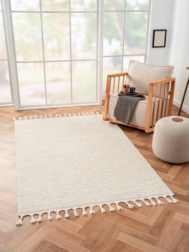 Hochflor-Teppich Moroccan Pureness, Myflair Möbel & Accessoires, rechteckig, Höhe: 24 mm, moderner Teppich, Uni Farben, flauschig weich durch Hochflor von Myflair Möbel & Accessoires