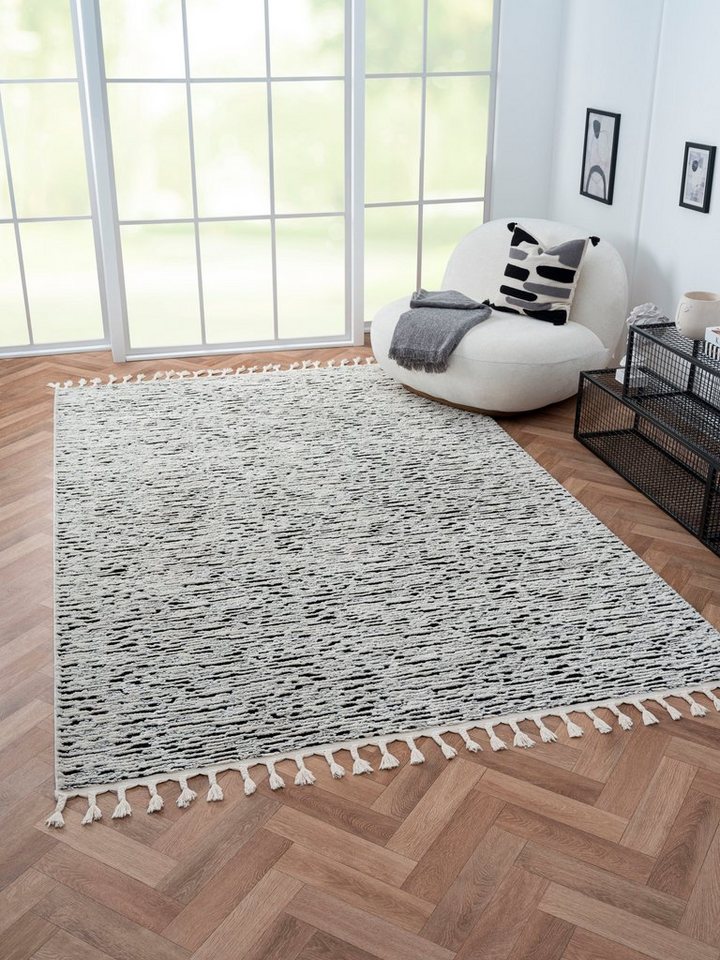 Hochflor-Teppich Moroccan Rockface, Myflair Möbel & Accessoires, rechteckig, Höhe: 24 mm, modern, marokkanisches Design, meliert, flauschig weich, mit Fransen von Myflair Möbel & Accessoires