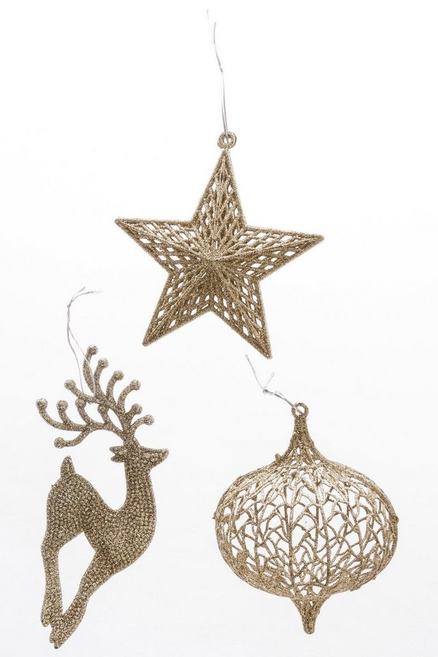 Myflair Möbel & Accessoires Baumbehang Hirsch, Stern, Zwiebel, Weihnachtsdeko, Christbaumschmuck (Set, 6 St) von Myflair Möbel & Accessoires