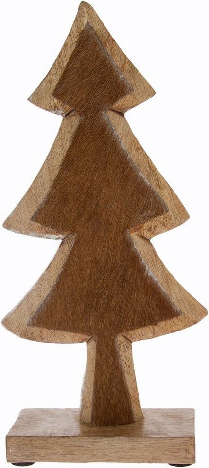 Myflair Möbel & Accessoires Dekobaum aus Holz, mit Fell-Dekoration, Weihnachtsdeko von Myflair Möbel & Accessoires