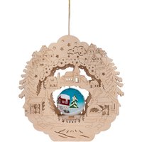 Myflair Möbel & Accessoires Dekoobjekt "Weihnachtsdeko mit LED Beleuchtung", mit drehbarer Weihnachtskugel, aus Holz, Höhe ca. 32 cm von Myflair Möbel & Accessoires