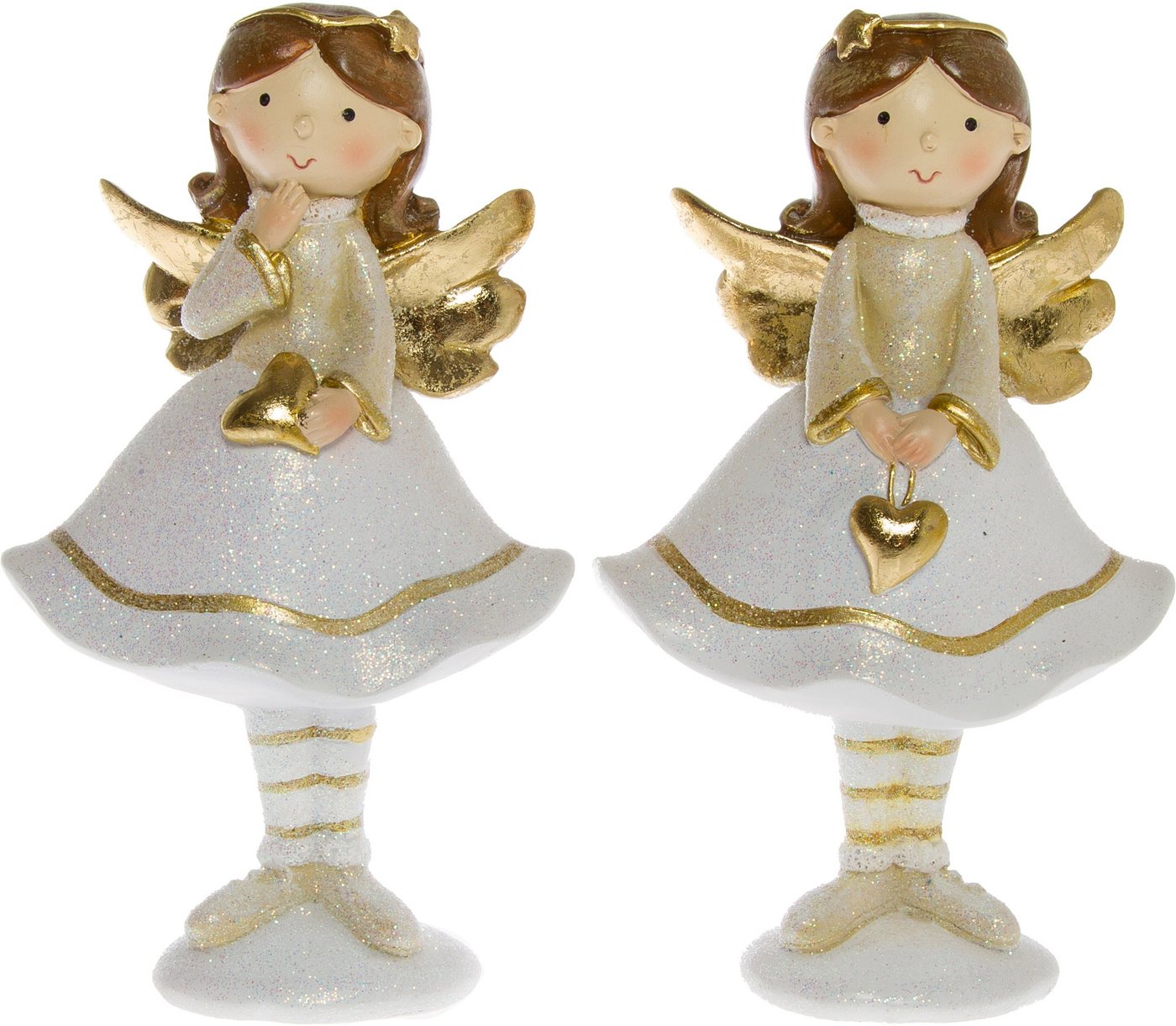 Myflair Möbel & Accessoires Engelfigur Mit Herz, Weihnachtsdeko (Set, 2 St), aus Polyresin, Höhe ca. 15,5 cm von Myflair Möbel & Accessoires