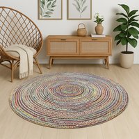 Myflair Möbel & Accessoires Teppich "Boho Breeze", rund, 10 mm Höhe, Juteteppich, handgeflochten, Wendeteppich, farbige Baumwoll-Akzente Myflair Möbel & Accessoires Teppich "Boho Breeze", rund, 10 mm Höhe, Juteteppich, handgeflochten, Wendeteppich, farbige Baumwoll-Akzente von Myflair Möbel & Accessoires