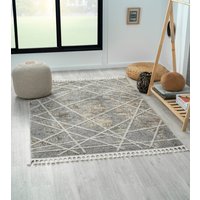 Myflair Möbel & Accessoires Teppich "Nelia", rechteckig, Kurzflor, mit Hoch-Tief Effekt, Microfaser, mit Fransen von Myflair Möbel & Accessoires