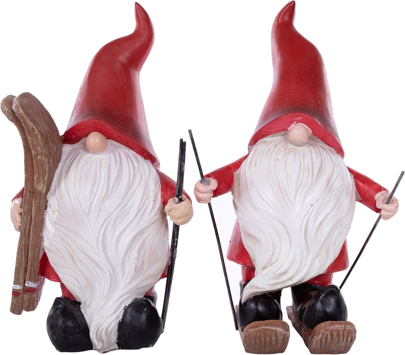 Myflair Möbel & Accessoires Weihnachtsfigur Weihnachtsdeko rot (Set, 2 St), Wichtel auf Skiern, Höhe ca. 20 cm von Myflair Möbel & Accessoires