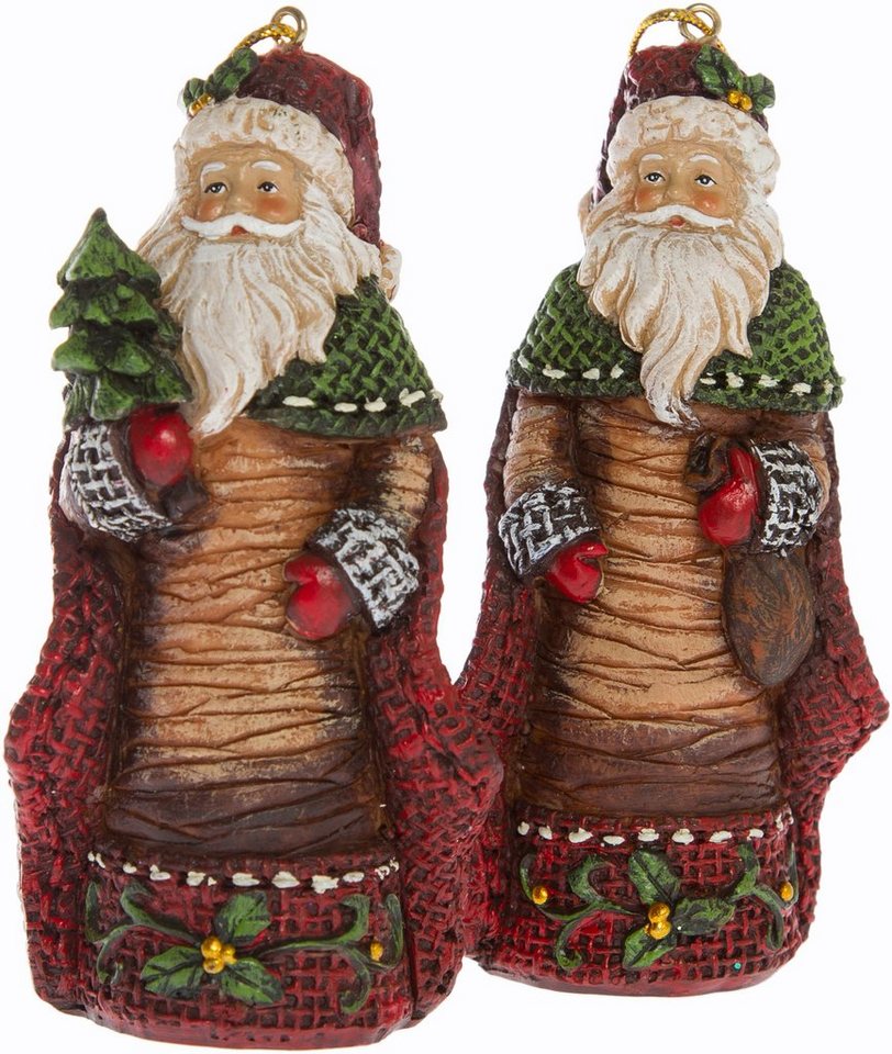 Myflair Möbel & Accessoires Weihnachtsmann Weihnachtsdeko rot (Set, 2 St), Baumschmuck zum Aufhängen, Höhe ca. 10 cm von Myflair Möbel & Accessoires