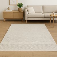 Myflair Möbel & Accessoires Wollteppich "Wooly Nature" rechteckig 10 mm Höhe Handwebteppich, reine Wolle, Scandi Design, handgewebt, Wohnzimmer von Myflair Möbel & Accessoires