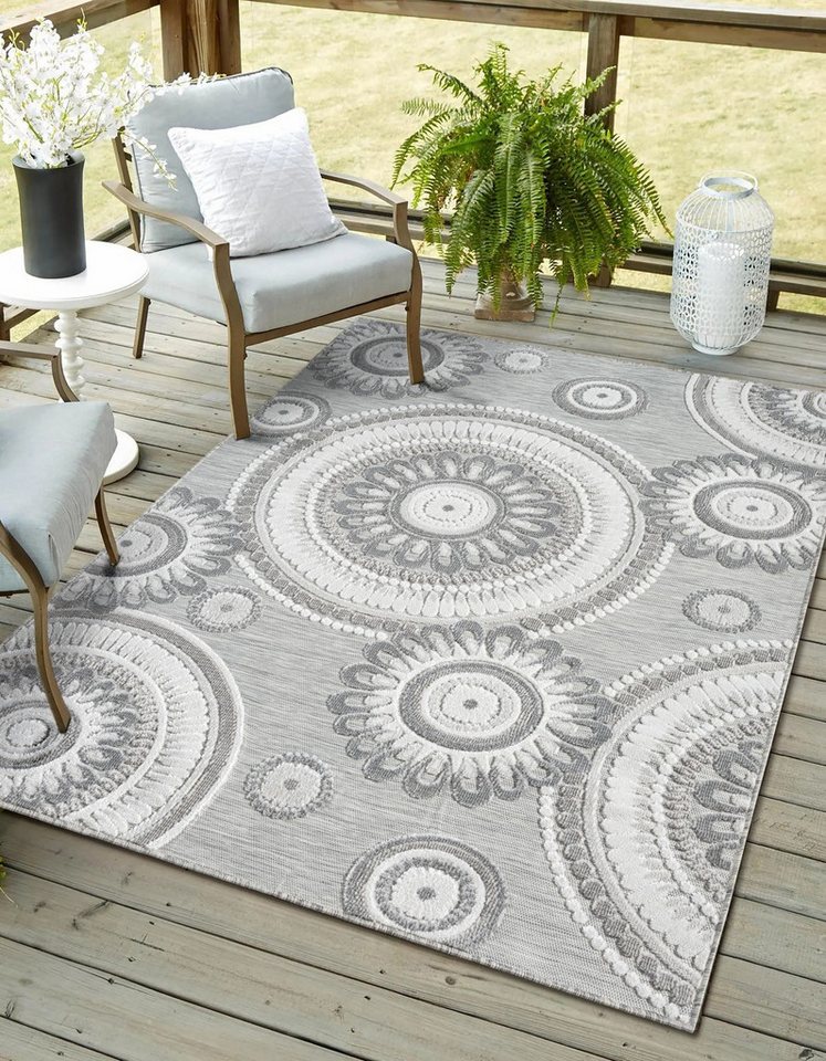 Myflair Möbel & Accessoires Teppich Loop Lagerräumung, rechteckig, Höhe: 8 mm, modernes Design, Hoch-Tief Effekt, Outdoor geeignet, Balkon, Terrasse von Myflair Möbel & Accessoires