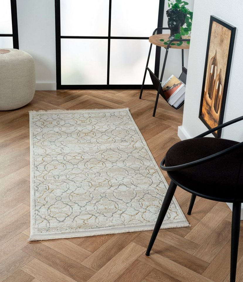 Teppich My Floor, Myflair Möbel & Accessoires, rechteckig, Höhe: 10 mm, Kurzflor, Retro-Style, mit Fransen, besonders weich durch Microfaser von Myflair Möbel & Accessoires