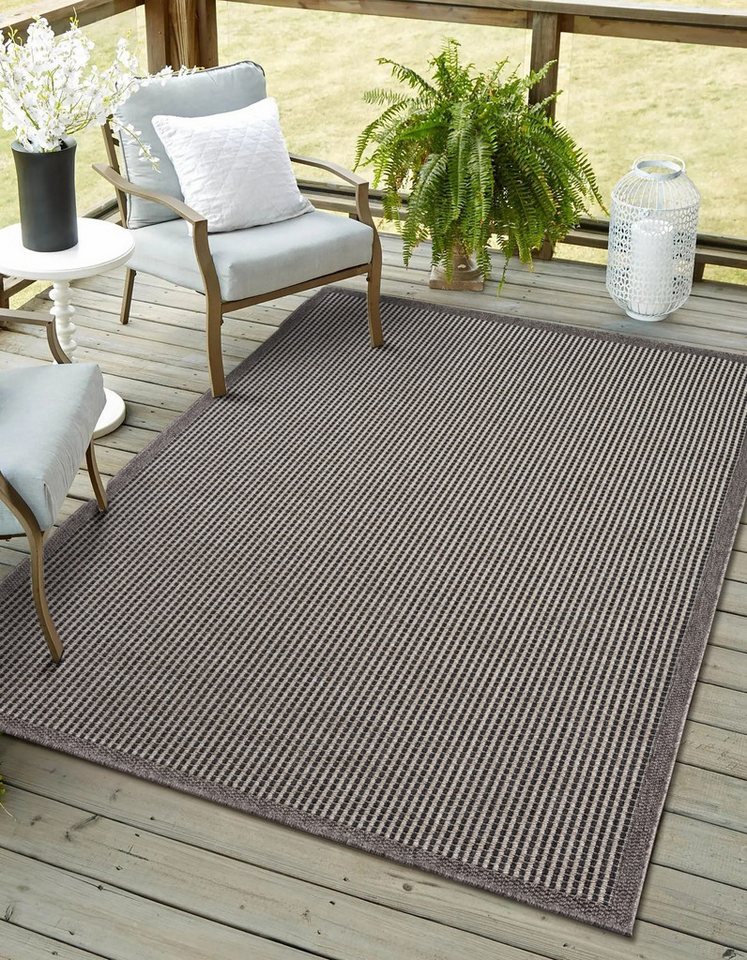 Teppich Natura, Myflair Möbel & Accessoires, rechteckig, Höhe: 6 mm, Uni Farben, mit Bordüre, Outdoor geeignet, Balkon, Terrasse von Myflair Möbel & Accessoires