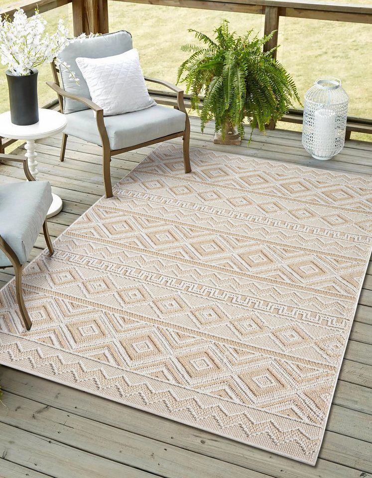 Myflair Möbel & Accessoires Teppich Vera Lagerräumung, rechteckig, Höhe: 8 mm, modernes Design, In & Outdoor geeignet, Balkon, Terrasse von Myflair Möbel & Accessoires