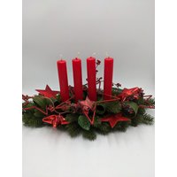Adventsgesteck Kerze Stern Tanne Rot Adventsgesteck Kerze Stern Tanne Rot von MyfleurDE
