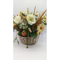 Herbstgesteck Herbstdekoration Apfel Margerite Gräser Gelb Orange Herbstgesteck Herbstdekoration Apfel Margerite Gräser Gelb Orange von MyfleurDE