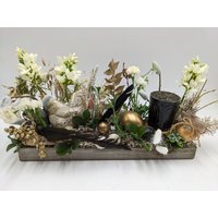 Ostergesteck Teelicht Feder Huhn Gold von MyfleurDE