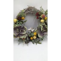 Wandkranz Türkranz Herbstkranz Herbstdekoration Schmetterling Zitrone Früchte Beeren Gräser Grün Gelb Wandkranz Türkranz Herbstkranz Herbstdekoration Schmetterling Zitrone Früchte Beeren Gräser Grün Gelb von MyfleurDE