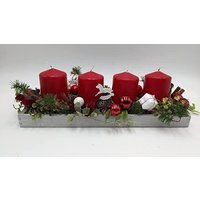 Weihnachtsgesteck Adventsgesteck Tischgesteck Kugel Stern Pferd Geschenk Zimt Kerze Tanne Rot Weiß Weihnachtsgesteck Adventsgesteck Tischgesteck Kugel Stern Pferd Geschenk Zimt Kerze Tanne Rot Weiß von MyfleurDE