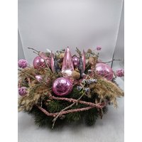 Weihnachtskranz Kranz Adventskranz Wintergesteck Kerzenhalter Bauernglaskugeln Rosa Xl Weihnachtskranz Kranz Adventskranz Wintergesteck Kerzenhalter Bauernglaskugeln Rosa Xl von MyfleurDE