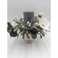 Wintergesteck Kerze Christrose Mistel Weiß Wintergesteck Kerze Christrose Mistel Weiß von MyfleurDE