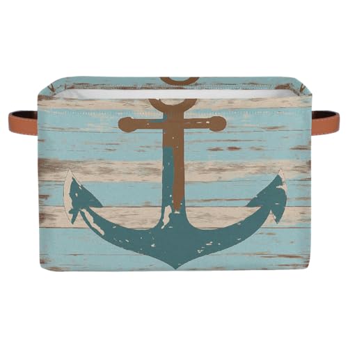 Myfsucce Retro Anker Aufbewahrungskorb Stoff Rechteck Korb Mülleimer für Regale Kleidung Organizer Box für Schlafzimmer Badezimmer 1 PC Myfsucce Retro Anker Aufbewahrungskorb Stoff Rechteck Korb Mülleimer für Regale Kleidung Organizer Box für Schlafzimmer Badezimmer 1 PC von Myfsucce