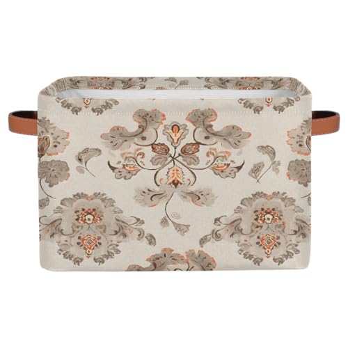 Myfsucce Vintage Ethno Flower Storage Basket Fabric Rectangle Basket Bin for Shelves Clothes Organizer Box for Bedroom Bathroom 1PC von Myfsucce