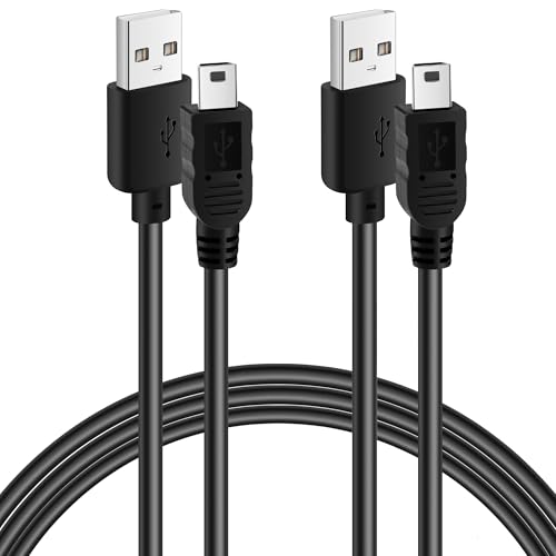 Mygatti Mini USB 2.0 High Speed Kabel(1 Meter,2er-Pack),USB A Stecker auf Mini USB Stecker,480 Mbit/s,USB 2.0 Typ A an Mini-B Kabel,Ladekabel Schnellladekabel High Speed Handy Datenkabel,Schwarz von Mygatti