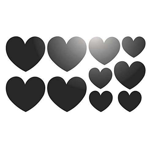 10 Stück Sticker Herz selbstklebend reflektierend – Schwarz von Mygoodprice