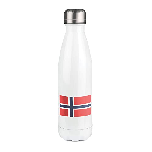 Isolierflasche mit norwegischer Flagge, Weiß von Mygoodprice