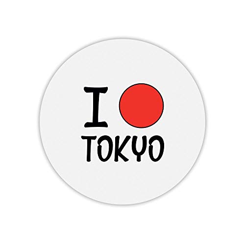Mauspad, rund, Bedruckt, I Love Tokyo von Mygoodprice