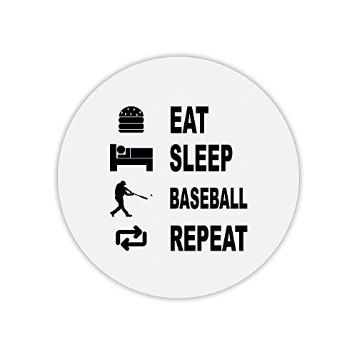 Mauspad, rund, Eat Sleep Baseball von Mygoodprice