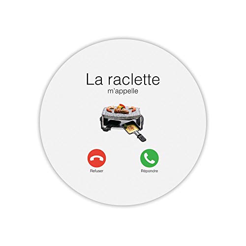 Mauspad, rund, Raclette-Aufschrift J'App von Mygoodprice