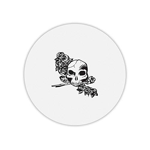 Mauspad, rund, Totenkopf, Blume von Mygoodprice