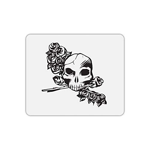 Mauspad Rechteck Totenkopf Blume von Mygoodprice