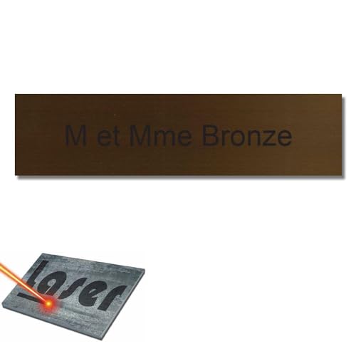 Namensschild, Briefkasten, selbstklebend, 10 x 2,5 cm, personalisierbar, 1 bis 3 Zeilen, bronzefarben von Mygoodprice