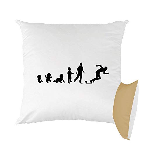 Mygoodprice Kissen zweifarbig Bedruckt 40 x 40 cm Baby Evolution Leichtathletik Mokka von Mygoodprice