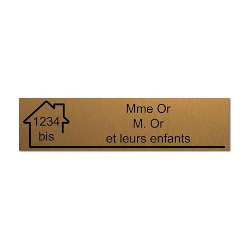 Mygoodprice Namensschild, selbstklebend, 10 x 2,5 cm, personalisierbar, gebürstetes Gold von Mygoodprice