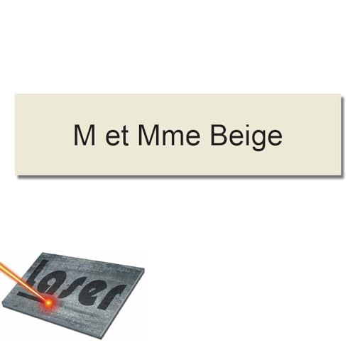 Namensschild, Briefkasten, selbstklebend, 10 x 2,5 cm, 1 bis 3 Zeilen, Beige von Mygoodprice