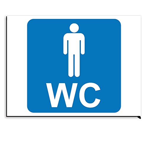 Schild für WC-Schilder, für Herren, aus Aluminium, 20 x 15 cm, Blau von Mygoodprice