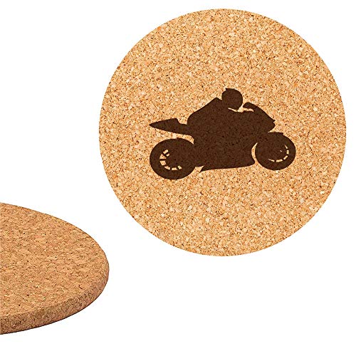 Untersetzer aus Kork, 18 cm, mit Gravur für Motorrad Untersetzer aus Kork, 18 cm, mit Gravur für Motorrad von Mygoodprice