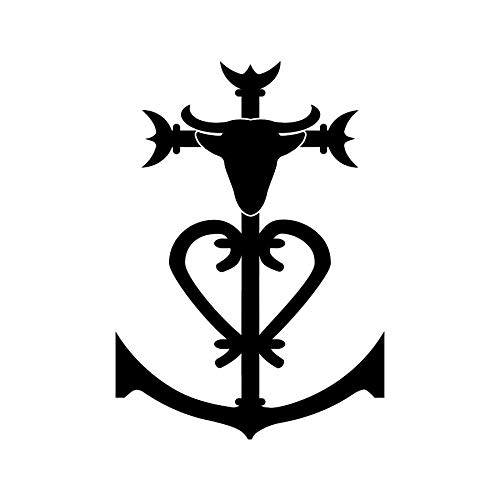 Wandtattoo Logo Croix De Camargue + Stier selbstklebend – mehrere Farben – 20 schwarz von Mygoodprice