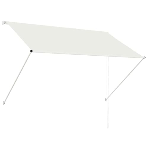 Markise, Klemmmarkise Einziehbar, Sonnenschutz für Fenster Terrasse Balkon, Balkonmarkise Fallarmmarkise Fenstermarkise,Creme,200 x 150 cm von Myheimly