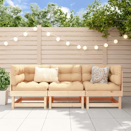 Myheimly 3-TLG. Garten-Lounge-Set Massivholz Kiefer Natürliche Kiefer 2X Corner Middle von Myheimly