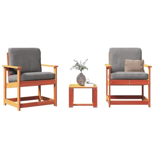 Myheimly 3-TLG. Garten-Lounge-Set Wachsbraun Massivholz Kiefer 3033995de von Myheimly