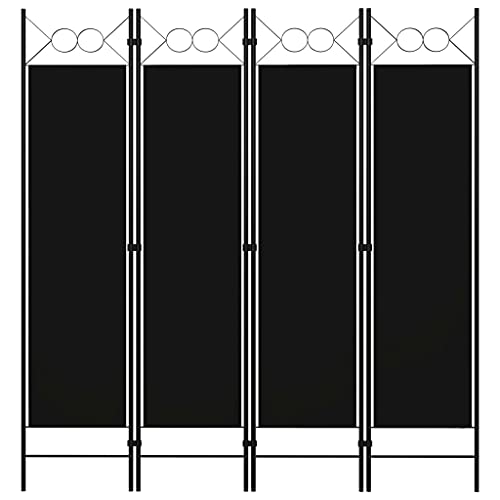Myheimly 4-TLG. Raumteiler Klappbar Freistehend Trennwand Paravent Umkleide Sichtschutz Spanische Wand Raumtrenner Schwarz 160 x 180 cm von Myheimly